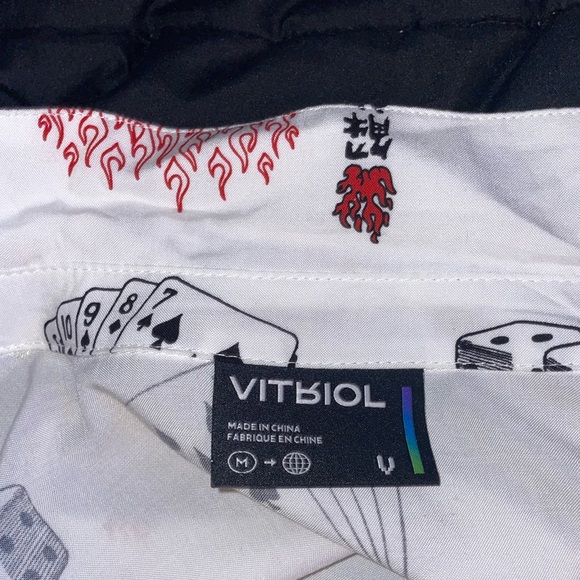 white button down with symbols - Picture 3 of 3